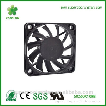 60x60x10mm 5V 12V Cabinet electric dc cooling fan with CE CCC SGS UL ROHS